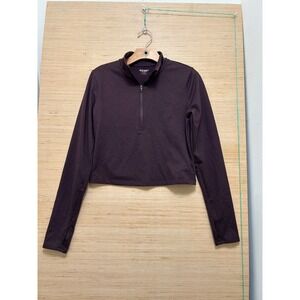 Old Navy CloudComfy Quarter Zip Pullover Cropped Plum Purple Mens Medium‎